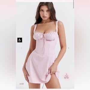 House of Cub Carlotta Baby pink corset mini Dress
